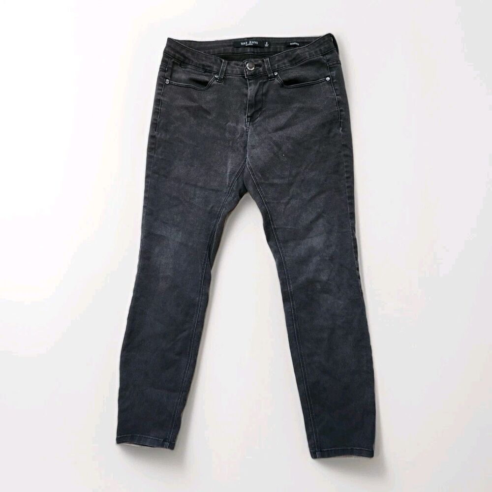 Max Jeans Skimmer Faded Black Skinny Jeans Mid Rise Stretch Comfort Sz 6